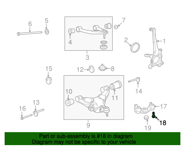 New | Sequoia | Front Lower Control Arm Flange Bolt | 2008-2022 | Toyota