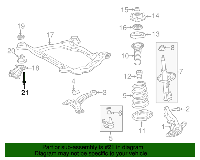 New | Sienna | Suspension Crossmember Bolt | 2004-2022 | Toyota