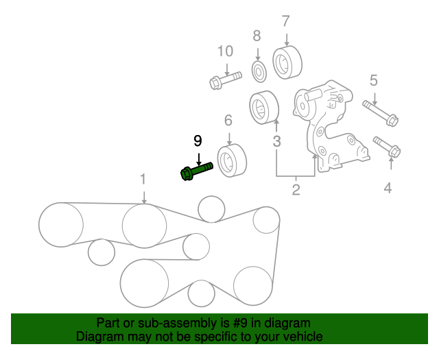 New | Prius V | Engine Idler Pulley Bolt | 2012-2017 | Toyota