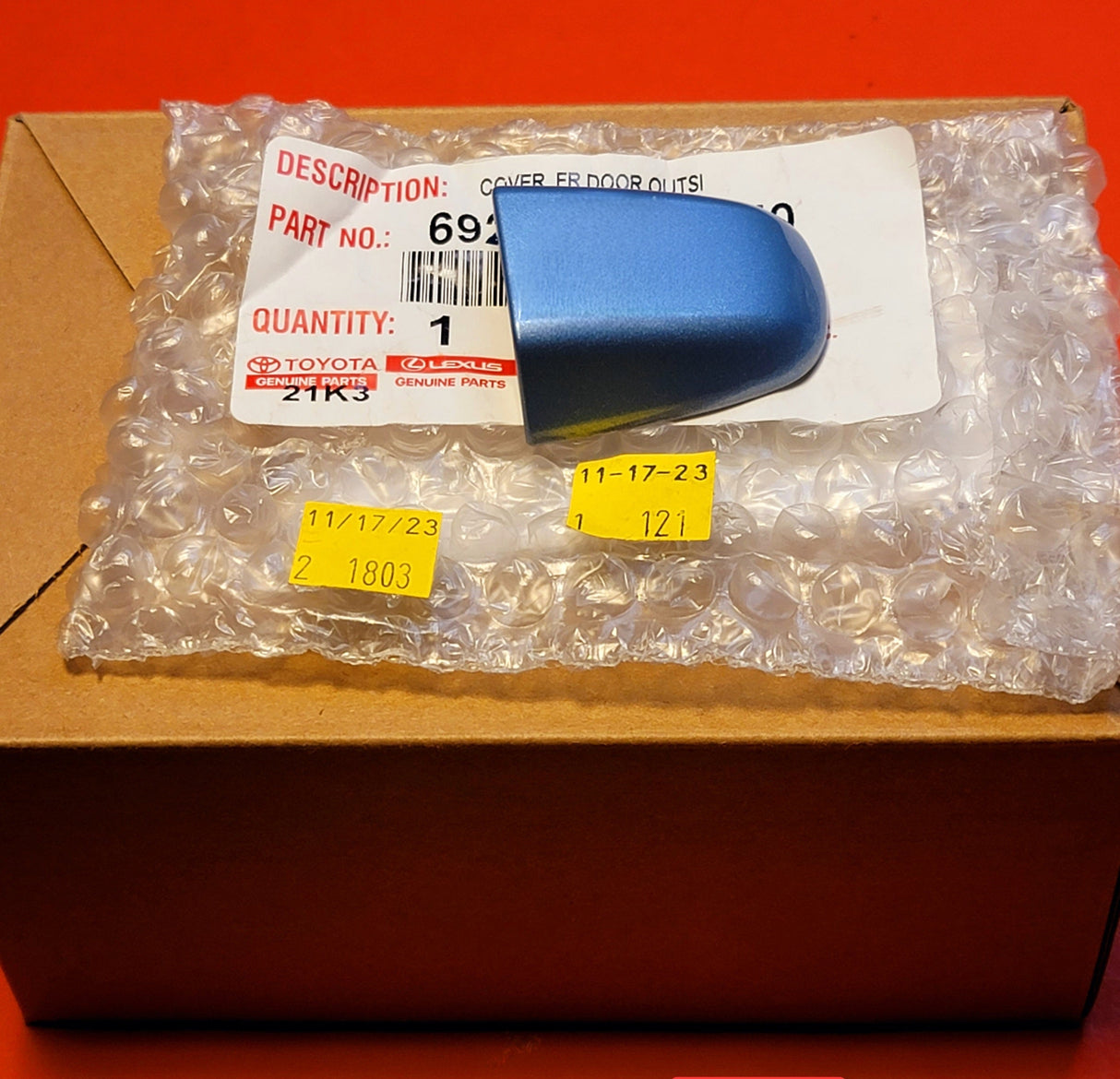 New | Camry | Door Handle Cap | 2012-2014 | Clearwater Blue | OEM | Toyota.