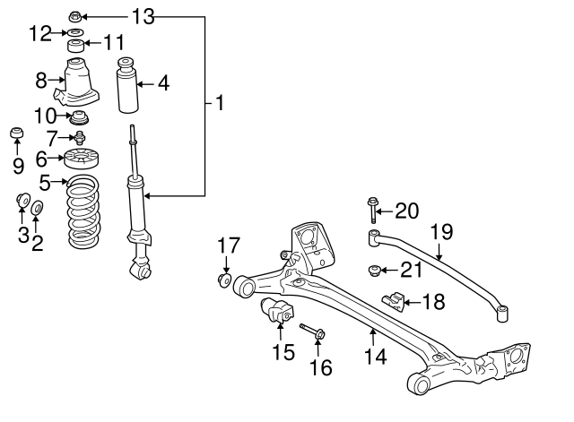 New | Pickup | Strut Insulator Bolt | 1989-1995 | Toyota