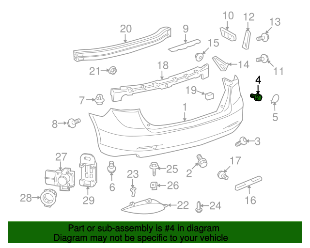 New | Corolla | Grille Bolt | 2009-2013 | Toyota