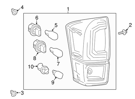 New | Corolla | Tail Lamp Bolt | 2003-2013 | Toyota