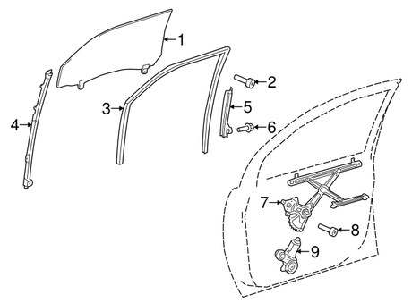 New | Camry | Rear Window Guide Bolt | 1997-2022 | Toyota