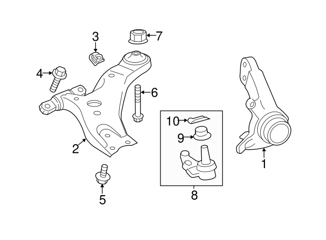 New | Corolla | Lower Control Arm Mount Bolt | 2013-2019 | Toyota