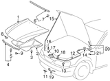 New | Corolla  | Rubber Hood Shim| 1998-2002 | Toyota