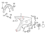 New | Corolla | Wheel Opening Molding Retainer | 2019-2022 | Toyota