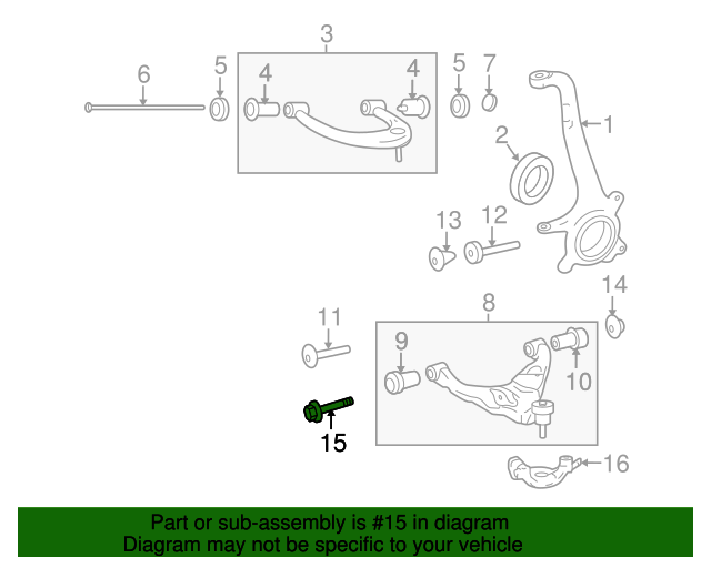 New | 4Runner | Front Lower Control Arm Bolt with Washer | 2010-2022 | Toyota