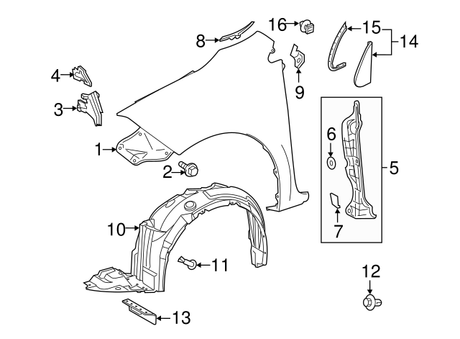 New | Corolla | Fender Brace Bolt | 1980-2022 | Toyota