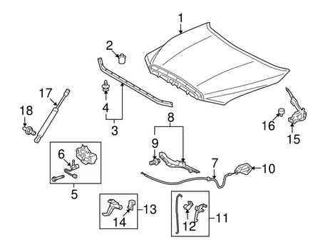 New | Corolla | Rubber Hood Shim | 2009-2013 | Toyota