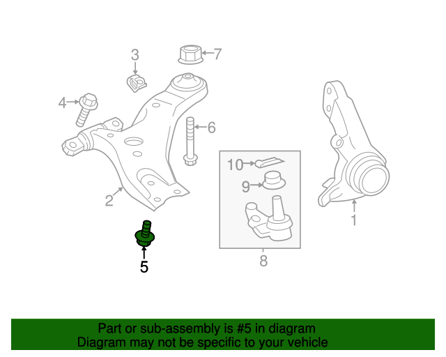 New | Corolla | Lower Control Arm Mount Bolt | 2013-2019 | Toyota