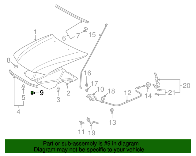 New | Corolla | Rubber Hood Spacer | 1998-2002 | Toyota