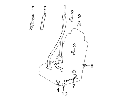 New | Camry | Seat Belt Receptacle Bolt | 2002-2006 | Toyota