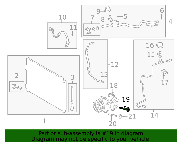 New | Camry  | A/C Compressor Lower Bolt| 1993-2017 | Toyota
