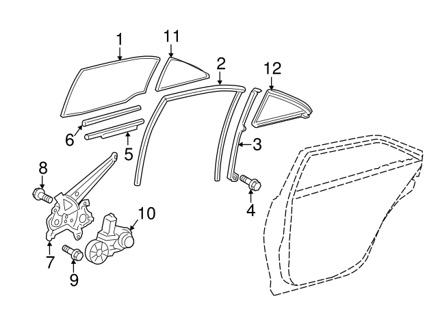 New | Camry | Door Division Bar Bolt | 2002-2011 | Toyota