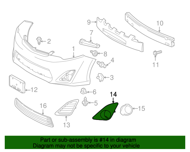 New | Camry | Fog Light Cover | 2012-2015 | Toyota