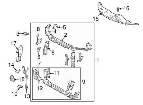 New | Highlander  | Radiator Cover Clip| 2008-2019 | Toyota