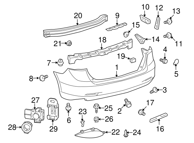 New | Corolla | Engine Splash Shield Bolt | 2009-2013 | Toyota