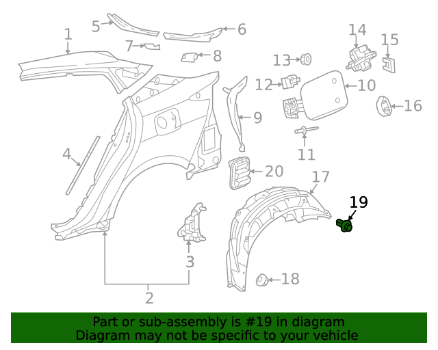 New | iQ | Fender Liner Clip | 2012-2015 | Scion