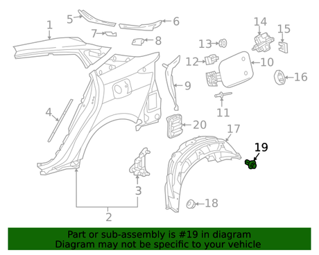 New | iQ | Fender Liner Retainer | 2012-2015 | Scion