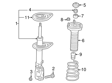 New | Corolla iM | Suspension Strut Bolt | 2017-2018 | Toyota