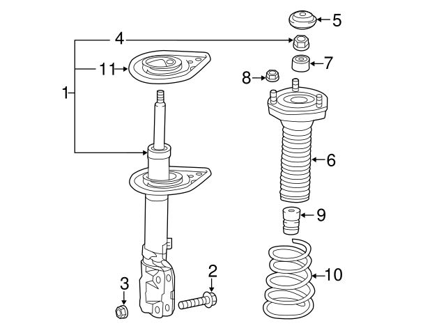 New | Corolla | Steering Knuckle Flange Bolt | 2009-2019 | Toyota