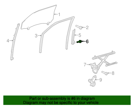 New | Avalon  | Window Guide Bolt| 2000-2022 | Toyota