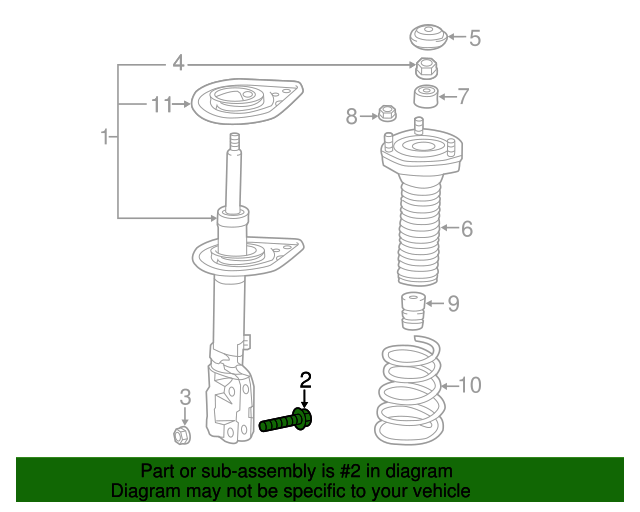 New | Corolla iM | Suspension Strut Bolt | 2017-2018 | Toyota