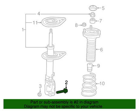 New | Corolla iM | Suspension Strut Bolt | 2017-2018 | Toyota