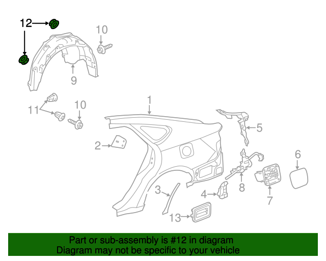 New | Camry | Wheel Opening Molding Retainer | 2014-2022 | Toyota