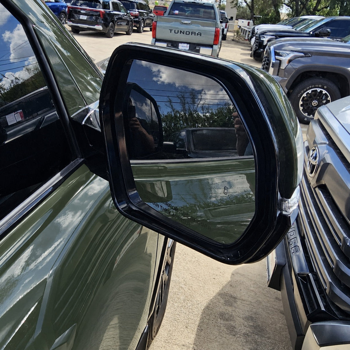 New | 2022-2024 Tundra | Army Green | Passenger | Toyota | Side View Mirror | With Blinker